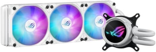 ASUS TUF Gaming LC III 360 ARGB White AIO Cooler – 3-in-1 Fans, 2.8" LCD Display, Addressable RGB