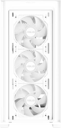 ASUS A21 Plus Mid-Tower PC Case – White with ARGB Fans, ATX / Micro-ATX / Mini-ITX Compatible