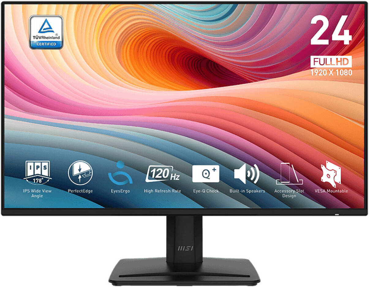 MSI PRO MP242A E2 23.8" Full HD IPS Monitor – 75Hz, AMD FreeSync™, Anti-Flicker, Less Blue Light, HDMI & VGA, Sleek Design – Eye-Care Business Display for Home, Office & Study
