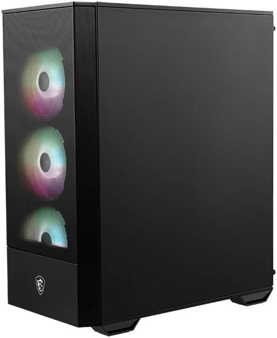 MSI MAG FORGE 112R Mid-Tower Gaming PC Case – 4x ARGB Fans, Tempered Glass Side Panel, High-Airflow Mesh Front, Mystic Light Sync, ATX/Micro-ATX/Mini-ITX Support, USB 3.2 Gen1 Front I/O, Premium Airflow Design