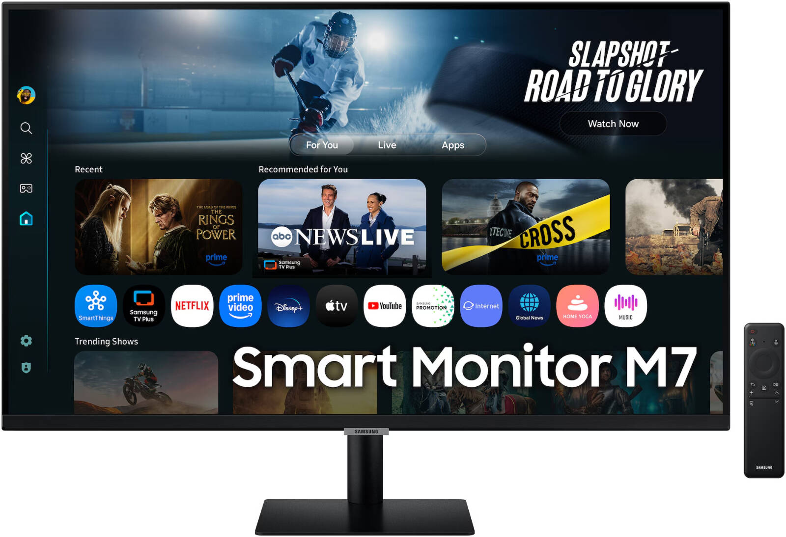Samsung 32" Smart Monitor LS32FM702UMXUE – QHD 2560x1440, PC-Free Smart Display, Wireless Screen Mirroring, Samsung TV Plus, Eye Saver Mode, Flicker-Free, Remote Access, Home & Office Use