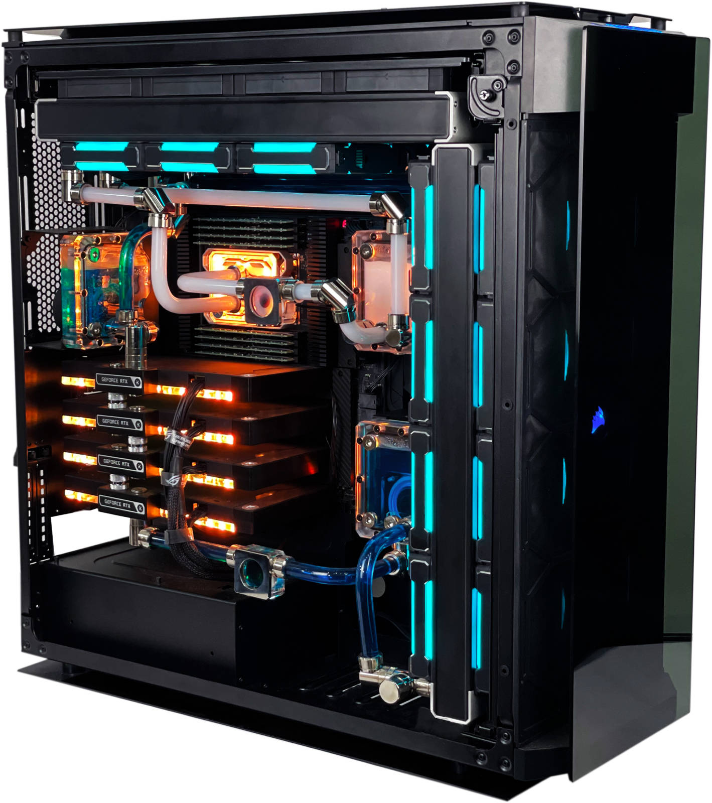 A.I Deep Learning Workstation - AMD Ryzen Threadripper Pro 5995WX 64 Core 128 Threads, 2x NVIDIA A100 80GB, 512GB DDR4 RAM 2933MHz, 8TB SSD Gen 4, 1500W 80 PLUS Platinum PSU, Water-cooling system