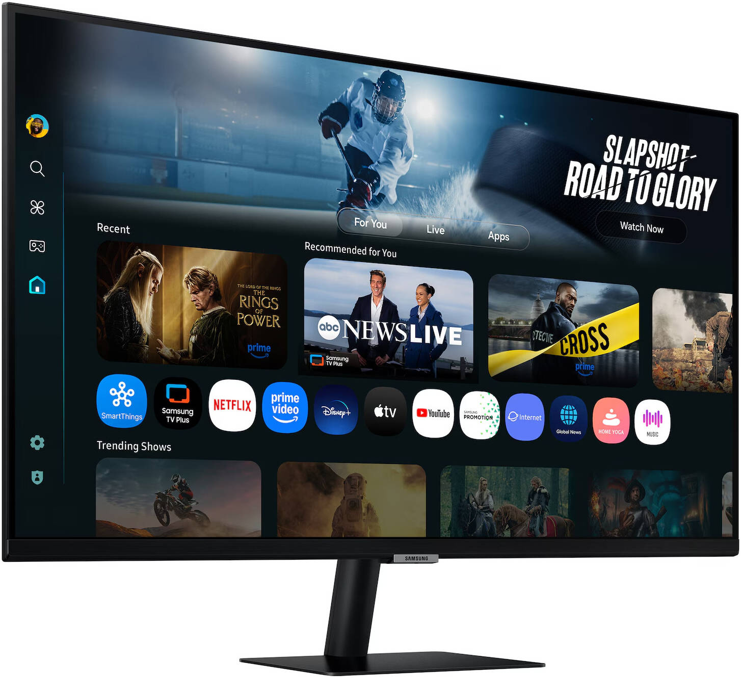 Samsung 32" Smart Monitor LS32FM702UMXUE – QHD 2560x1440, PC-Free Smart Display, Wireless Screen Mirroring, Samsung TV Plus, Eye Saver Mode, Flicker-Free, Remote Access, Home & Office Use