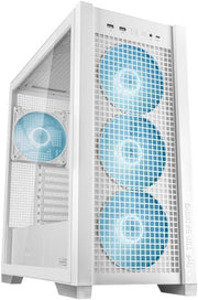 ASUS TUF Gaming GT302 Mid-Tower PC Case – White with Tempered Glass & ARGB Fans, ATX / Micro-ATX / Mini-ITX Compatible