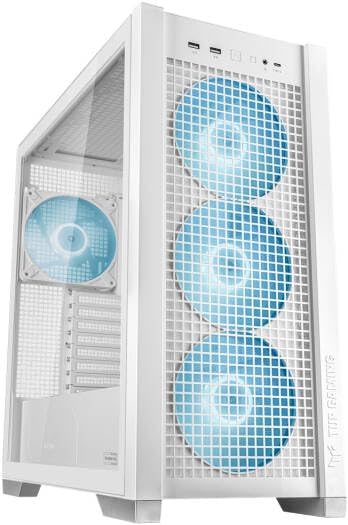 ASUS TUF Gaming GT302 Mid-Tower PC Case – White with Tempered Glass & ARGB Fans, ATX / Micro-ATX / Mini-ITX Compatible