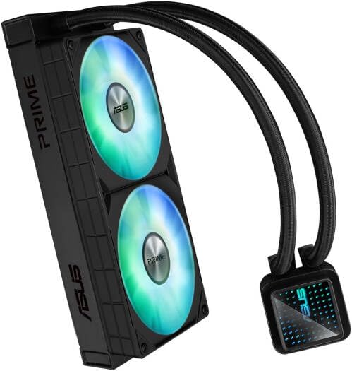 ASUS Prime LC 240 ARGB AIO Cooler – 2-in-1 Fans, Replaceable Length Tubing, High-Performance Liquid Cooling