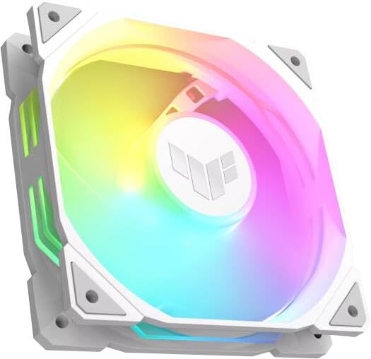 ASUS Prime MR120 ARGB Reverse Fan White – 120mm High-Performance Cooling, Addressable RGB