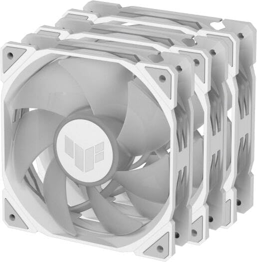 ASUS TUF Gaming TR120 ARGB Reverse Fan White – 120mm 3-in-1 Pack, Addressable RGB, High-Performance Cooling