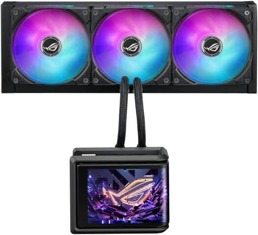 ASUS ROG RYUO IV SLC 360 ARGB AIO Cooler – 6.67" AMOLED Display, Addressable RGB, Aura Sync Compatible
