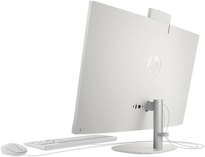 HP All-in-One 24-cb1471nh Desktop Computer, 23.8" FHD IPS Display, Intel Core i5-1235U Processor, 8GB RAM, 512GB SSD, Intel Iris Xe Graphics, 310 Wired Keyboard & Mouse, FreeDOS, White | A7DA7EA#BH5