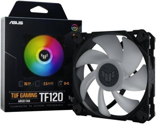 ASUS Prime MR120 ARGB Fan Black – 120mm High-Performance Cooling, Addressable RGB