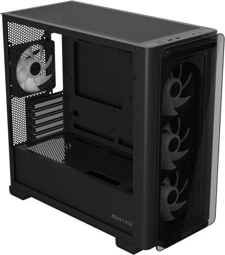 ASUS A23 Plus Mid-Tower PC Case – Black with Tempered Glass & ARGB Fans, ATX / Micro-ATX / Mini-ITX Compatible