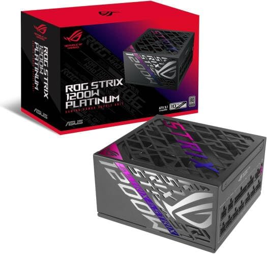 ASUS ROG Strix 1200W Gaming Power Supply – 80 PLUS Platinum, Fully Modular, Axial-Tech Fan, Aura Sync RGB, CE & UK Plug
