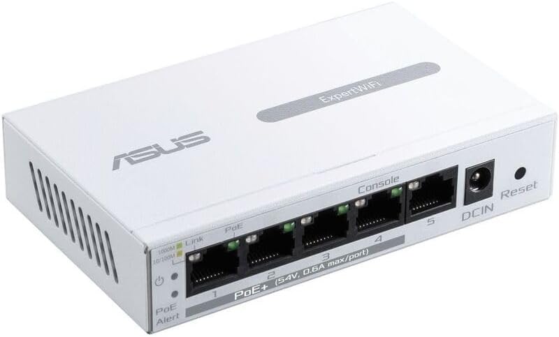 ASUS ExpertWiFi EBP15 Gigabit PoE+ VPN Wired Router – 5 PoE+ Ports, Multi-WAN, USB Backup, Commercial-Grade Security
