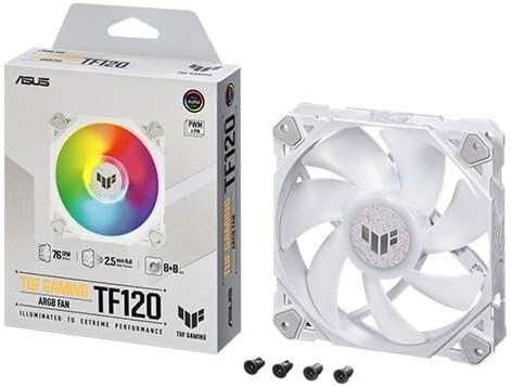 ASUS Prime MR120 ARGB Fan White – 120mm High-Performance Cooling, Addressable RGB