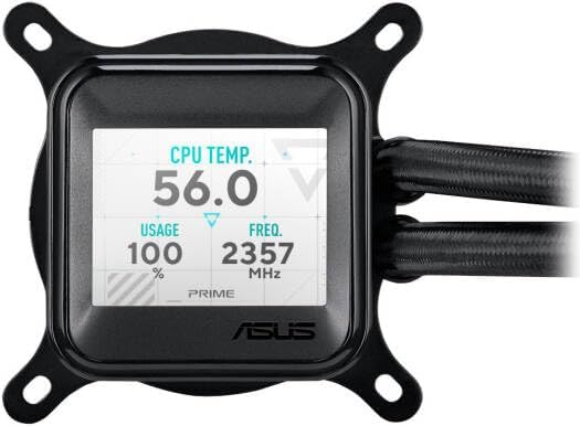 ASUS Prime LC 360 ARGB AIO Cooler – Asetek Pump, 2.3" LCD Display, ARGB Fans, High-Performance Liquid Cooling