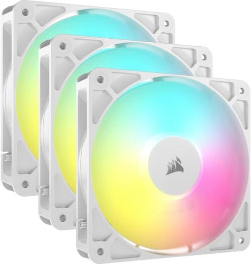 ASUS Prime MR120 ARGB Fan White – 120mm 3-in-1 Pack, High-Performance Cooling, Addressable RGB