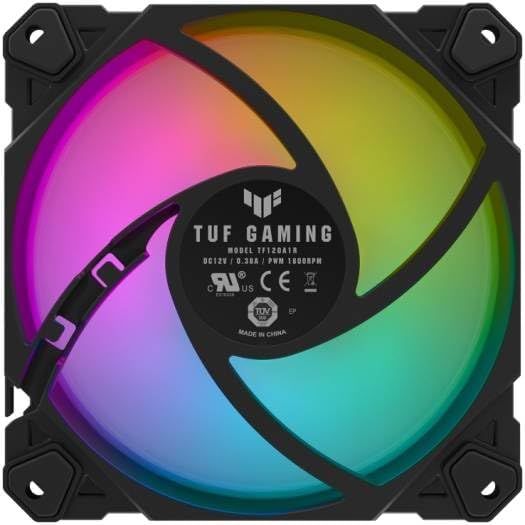 ASUS Prime MR120 ARGB Fan Black – 120mm High-Performance Cooling, Addressable RGB
