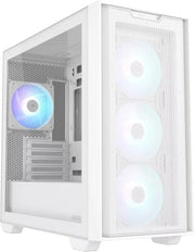 ASUS A21 Plus Mid-Tower PC Case – White with ARGB Fans, ATX / Micro-ATX / Mini-ITX Compatible