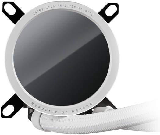 ASUS ROG RYUO III 360 ARGB White AIO Cooler – Asetek Pump, EMMA Display, Addressable RGB, Aura Sync Compatible