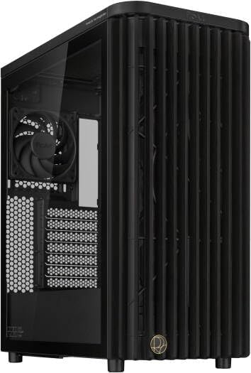 ASUS ProArt PA401 Mid-Tower PC Case – Black with Wooden Accents, PWM Fans, ATX / Micro-ATX / Mini-ITX Compatible