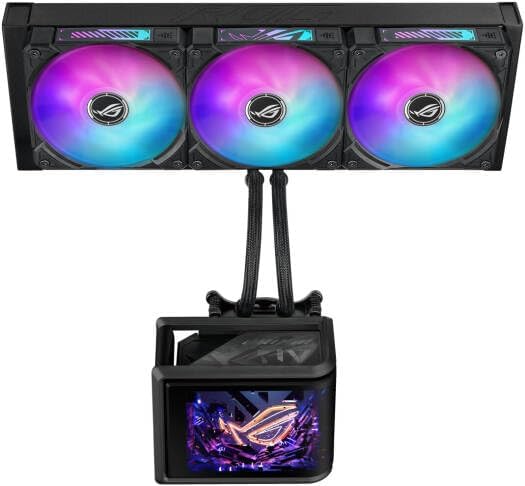 ASUS ROG RYUO IV SLC 360 ARGB AIO Cooler – 6.67" AMOLED Display, Addressable RGB, Aura Sync Compatible