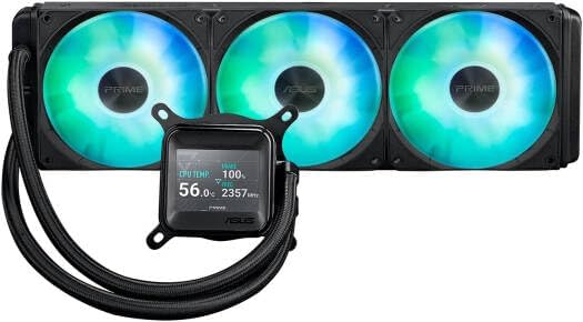ASUS Prime LC 360 ARGB AIO Cooler – Asetek Pump, 2.3" LCD Display, ARGB Fans, High-Performance Liquid Cooling
