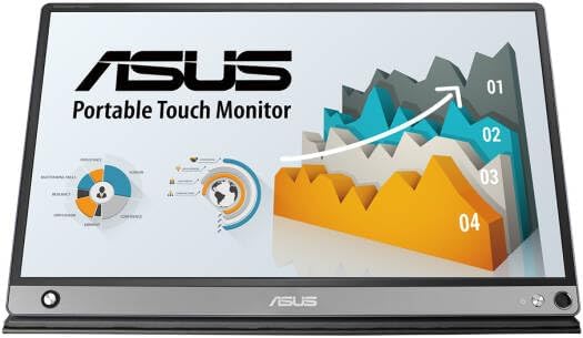 ASUS MB16AMT 15.6" Portable Monitor – 5ms Response, HDMI + USB-C, Full HD 1920x1080, 60Hz, Black