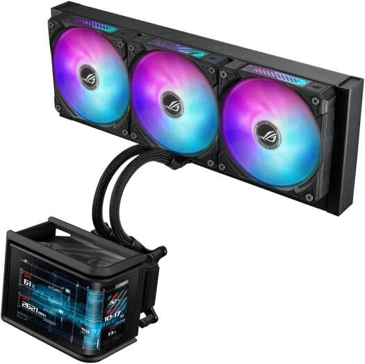 ASUS ROG RYUO IV SLC 360 ARGB AIO Cooler – 6.67" AMOLED Display, Addressable RGB, Aura Sync Compatible