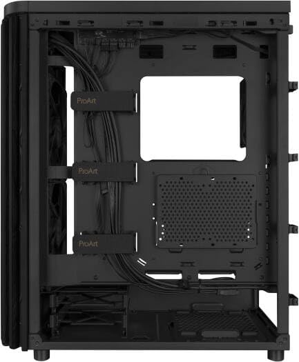 ASUS ProArt PA401 Mid-Tower PC Case – Black with Wooden Accents & Tempered Glass, PWM Fans, ATX / Micro-ATX / Mini-ITX Compatible