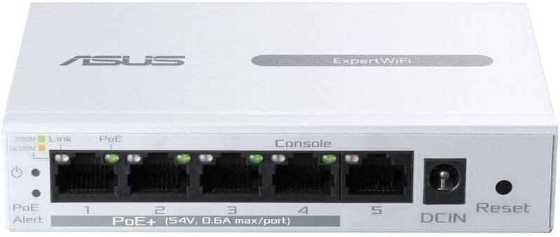 ASUS ExpertWiFi EBP15 Gigabit PoE+ VPN Wired Router – 5 PoE+ Ports, Multi-WAN, USB Backup, Commercial-Grade Security
