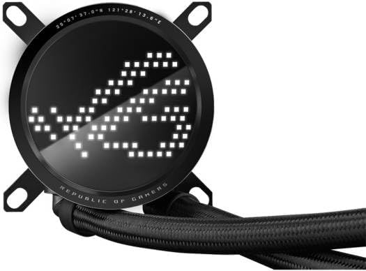 ASUS ROG RYUO III 360 ARGB Black AIO Cooler – Asetek Pump, EMMA Display, Addressable RGB, Aura Sync Compatible