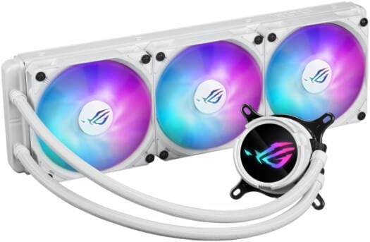 ASUS TUF Gaming LC III 360 ARGB White AIO Cooler – 3-in-1 Fans, 2.8" LCD Display, Addressable RGB