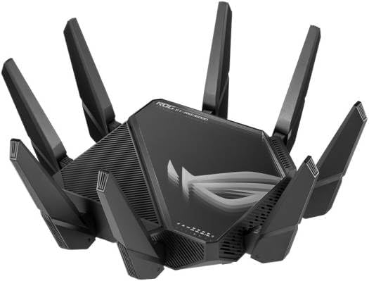 ASUS GT-AXE16000 WiFi 6E Tri-Band Router – 16,000 Mbps, OFDMA & MU-MIMO, AiMesh Compatible