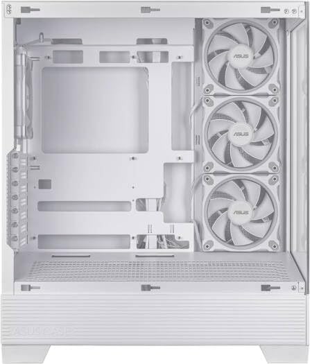ASUS A31 Plus Mid-Tower PC Case – White with Tempered Glass & ARGB Fans, ATX / Micro-ATX / Mini-ITX Compatible