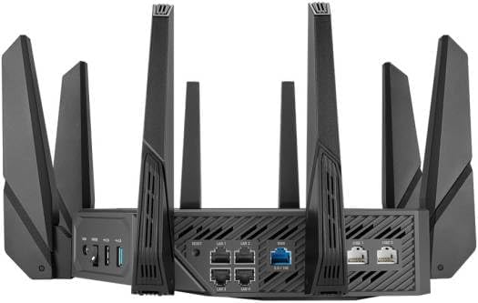 ASUS GT-AXE16000 WiFi 6E Tri-Band Router – 16,000 Mbps, OFDMA & MU-MIMO, AiMesh Compatible