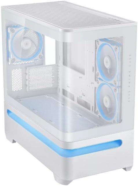 ASUS Prime AP202 Mid-Tower PC Case – Tempered Glass, ARGB, White, ATX / Micro-ATX / Mini-ITX Compatible