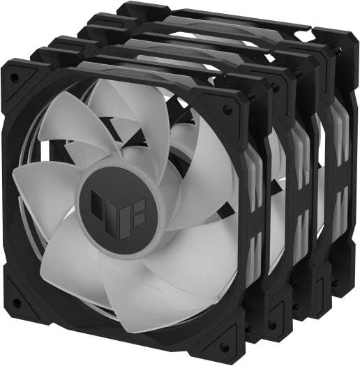 ASUS TUF Gaming TR120 ARGB Reverse Fan Black – 120mm 3-in-1 Pack, Addressable RGB, High-Performance Cooling