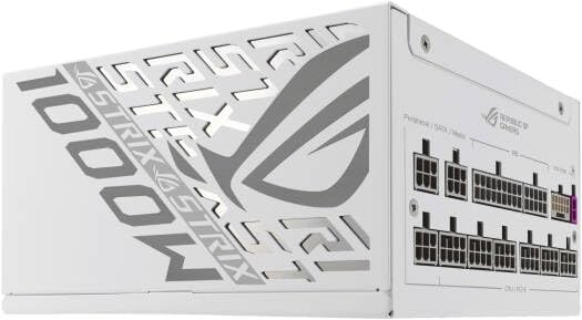 ASUS ROG Strix 1000W White Gaming Power Supply – 80 Plus Gold, Fully Modular, Axial-Tech Fan, Aura Sync RGB, CE & UK Plug