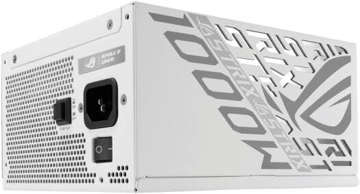 ASUS ROG Strix 1000W White Gaming Power Supply – 80 Plus Gold, Fully Modular, Axial-Tech Fan, Aura Sync RGB, CE & UK Plug