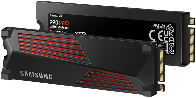 Samsung 990 PRO SSD 2TB with Heatsink – PCIe 4.0 NVMe M.2, Up to 7,450MB/s Read Speed, V-NAND Technology, Integrated Heatsink, Power Efficient, 5-Year Warranty – PS5 & PC Compatible High-Performance Internal SSD