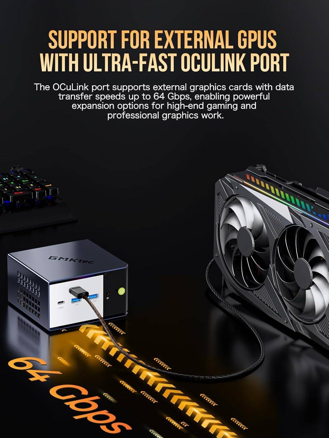 GMKtec AI Mini PC AMD Ryzen AI 9 HX-370 Serie(5.1GHz) Mini Gaming Computers, 32GB LPDDR5X 1TB PCIe 4.0 SSD, Support, Triple Screen 8K Display, WiFi 6 & USB4/Oculink Interface | EVO-X1