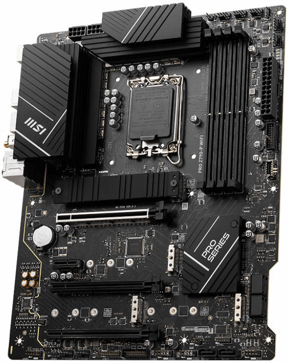 MSI PRO Z790-A MAX WIFI Motherboard – Intel Z790 Chipset, Supports 14th/13th Gen Intel Core Processors, DDR5, PCIe 5.0, Wi-Fi 6E, 2.5G LAN, USB 3.2 Gen 2, Lightning Gen 5 M.2, Extended Heatsink, EZ Debug LED, M.2 Shield Frozr