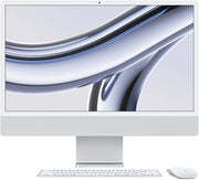 Apple 24" iMac AIO Desktop Computer with M3 Chip, 4.5K Retina Display, 8-Core CPU and 10-Core GPU, 8GB RAM, 256GB SSD, Magic ENG K/B w/ Touch ID & Magic Mouse, macOS, Silver | MQRJ3 B/A