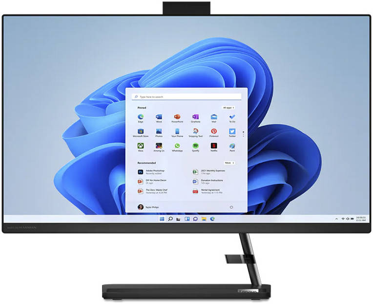 Lenovo IdeaCentre AIO 3 27IAP7 Desktop PC, 27" FHD  IPS Display, Intel Core i7-1260P 12C, 16GB RAM, 512GB SSD, NVIDIA GeForce MX550 2GB GDDR6, Wireless ENG- ARB KB & Mouse, DOS, Black | F0GJ008XAX