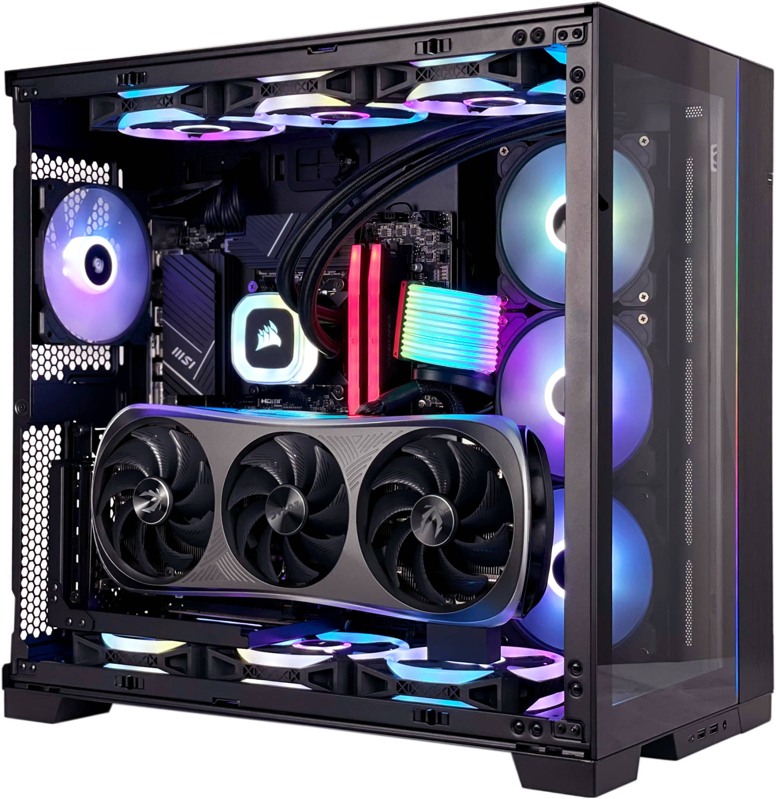 ApexForce Gaming PC - Intel Core i7-14700K 20 Cores & 28 Threads, AMD Radeon RX 6900 XT 16GB, 32GB DDR5 RAM 6400MHz, 1TB SSD Gen 4, 850W Platinum PSU, 240mm Liquid Cooler, Wi-Fi + BT