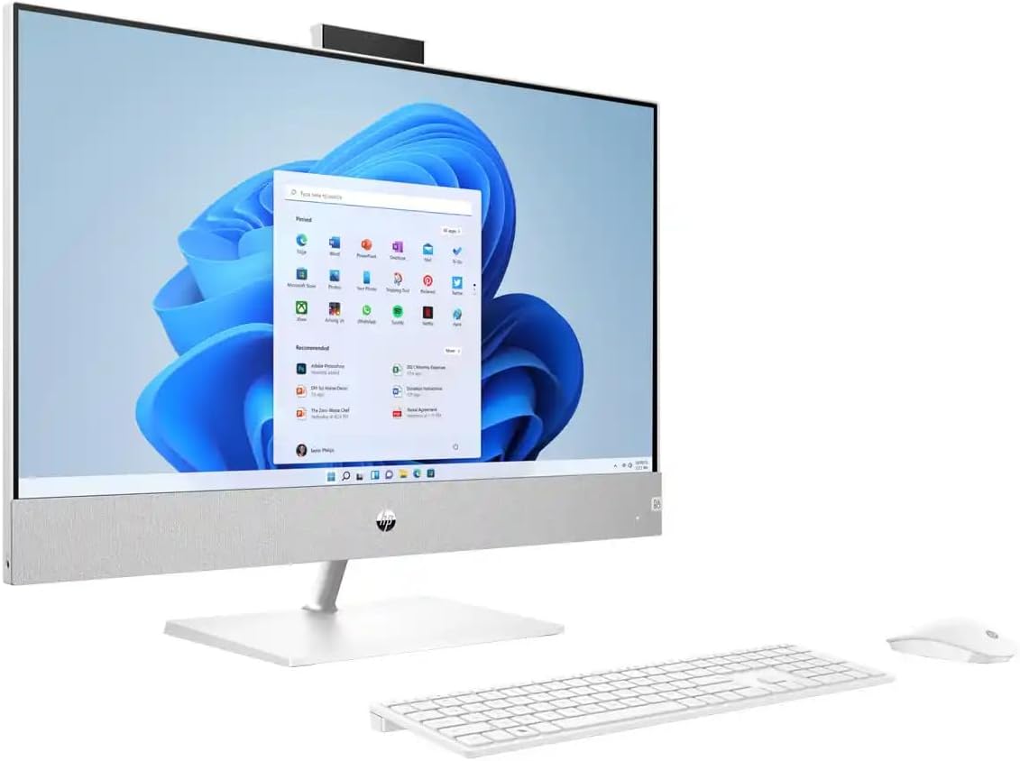 HP 27-ca2008ny All-in-One Desktop, 27.0'' FHD IPS Display, Intel Core i7-13700T, 16GB RAM, 512GB SSD, 4GB RTX 3050 Graphics, HP 710 USB Wireless Mouse & Keyboard, FreeDos, White | 9R7C5EA
