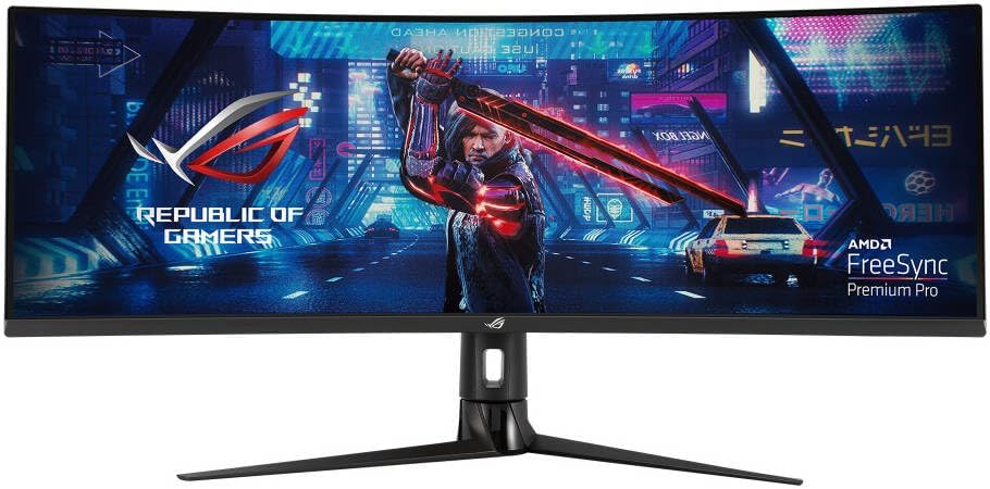 ASUS ROG Strix XG49VQ Gaming Monitor – 49", 3840x1080 UltraWide, 144Hz, 4ms Response, HDMI (x2) + DisplayPort + USB Hub, Black