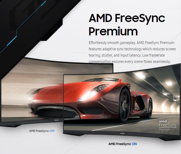 Samsung Gaming Monitor 34 inch Odyssey G5 Curved Ultra Wide QHD (3,440 x 1,440) 165Hz Refresh Rate 1Ms Response Time, FreeSync Premium LC34G55TWWMXUE