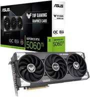ASUS TUF Gaming GeForce RTX 5060 Ti Overclocked Edition Graphics Card – 8GB GDDR6, PCIe 4.0, Military-Grade Components, Axial-Tech Fans, Dual Ball Bearings